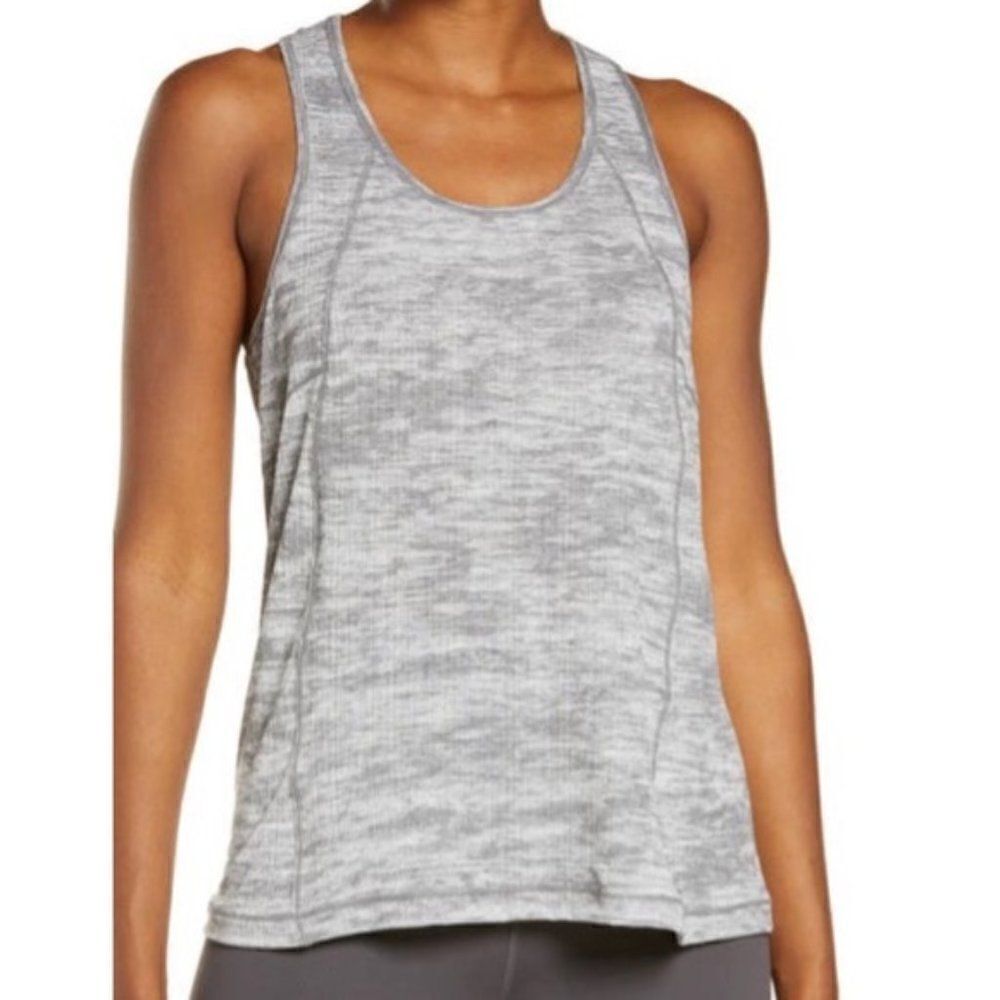 Zella Swing It Burnout Tank Top Gray NEW